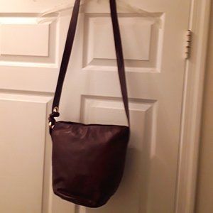 ARCHITECT Women's Brown Leather Handbag Purse Shoulder Bag Gold Trim Medium